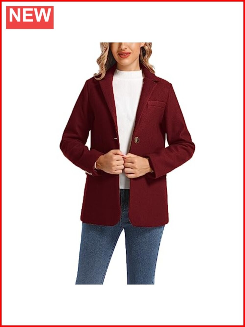 Wool Blend Plaid Blazer